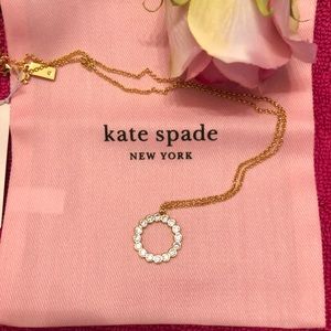 KATE SPADE “FULL CIRCLE” CLEAR RHINESTONE AND GOLD-TONE MINI-PENDANT-NWT!